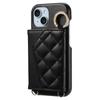 Sharp WISH4 iPhone15 Diamond Line Finger Ring Crossbody Phone Case with Card Slot