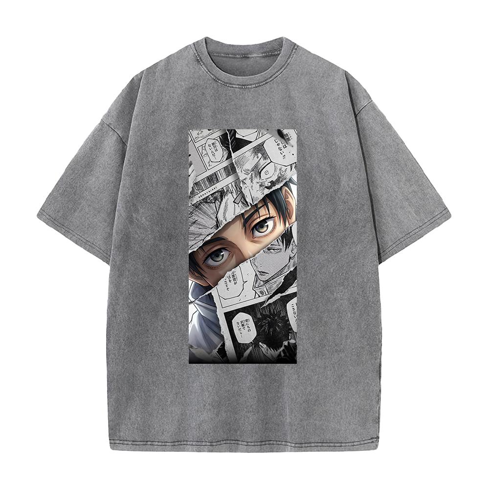 Anime Jujutsu Kaisen Okkotsu Yuta Graphic T Shirt Men Women Washed Cotton Tshirts Vintage Casual Clothing Harajuku Male T-shirt
