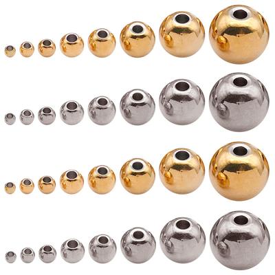 18K Gold Stainless Steel Spacer Beads & Precision Steel Ball for Necklace/Bracelet DIY Jewelry Accessories.