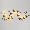 5.9ft Xmas Artificial Garland with Pine Cones Berries Faux Garland Home Decoration for Winter Holiday Party Decor