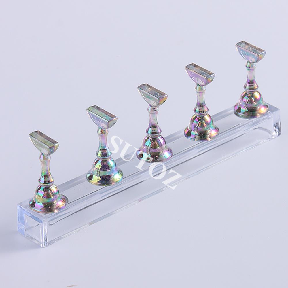 Nail Art Practice Tray with Strong Magnet and Wearable Crystal Pieces