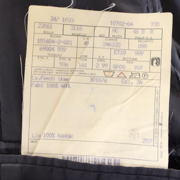 FENDI made in Italy Long sleeve 100% wool tailored jacket 46 black Men's Used