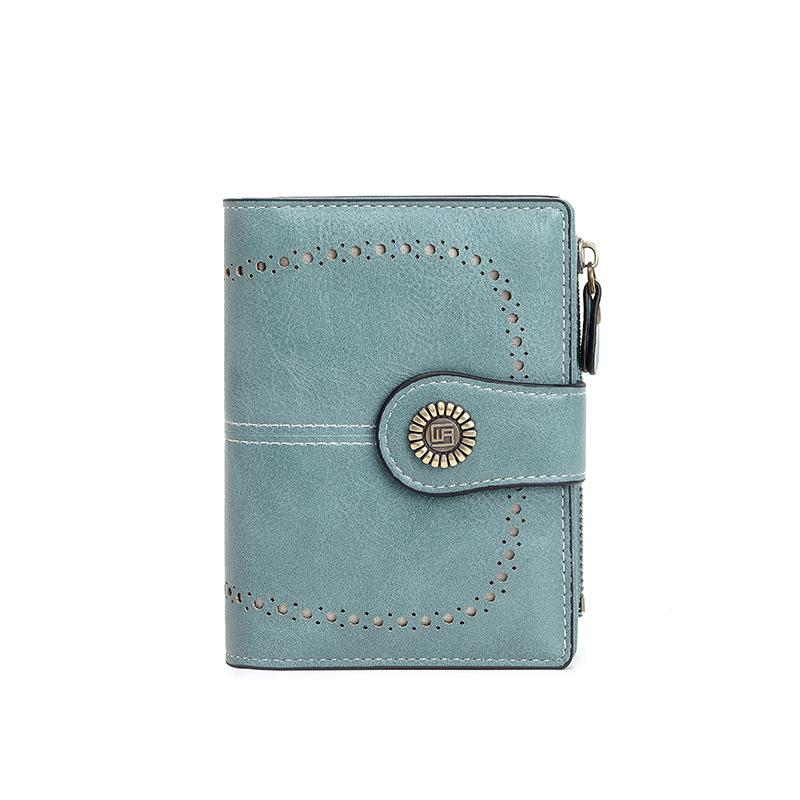 RFID Anti-theft Brush Wallet, Short Zipper Wallet, Large Capacity Women's Change Purse