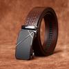 Men's Belt Business Casual Dye Penetration Embossed Crocodile Pattern Genuine Cattlehide Leather Surface Comfort Click Belt Men's Leather Belt