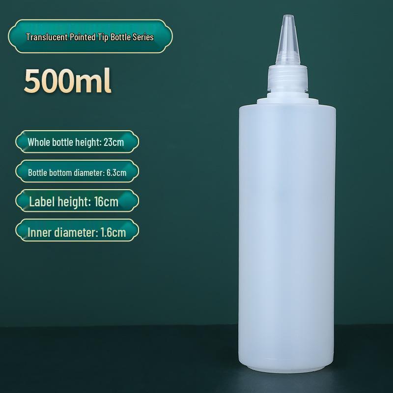 500ml Semi-Transparent Pointed Tip Squeeze Paint Mixing Bottle