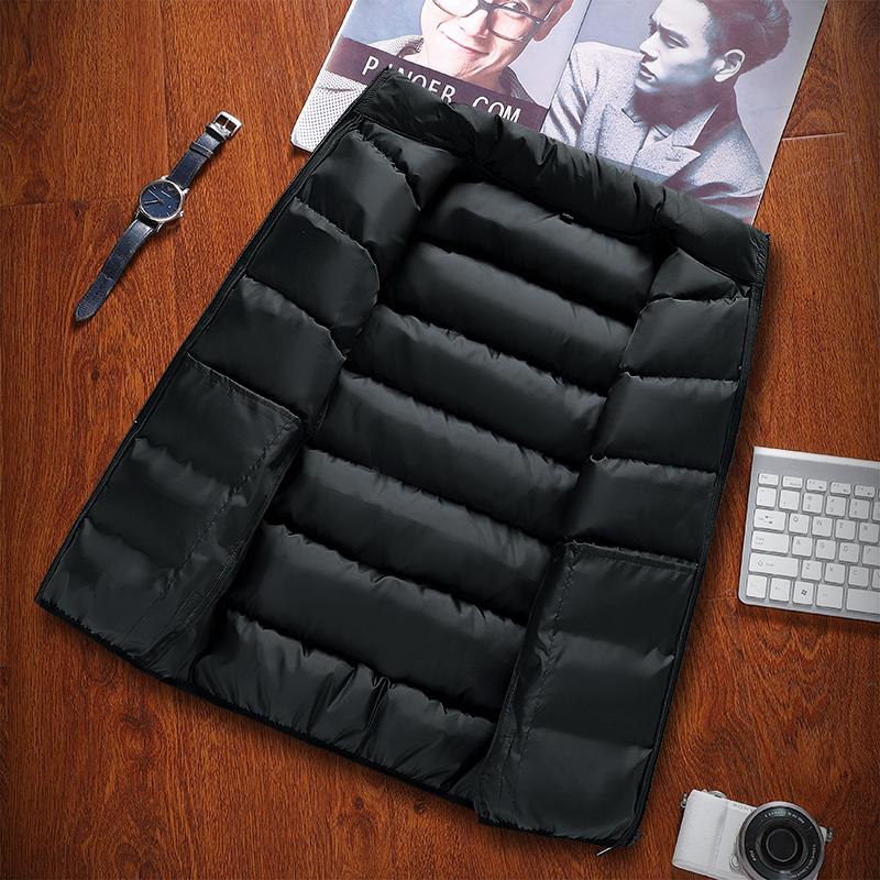 Herrevest Vindtett Vest Herrejakke Ermeløs Vest Vinterjakke Fritidsfrakk Herre Dunbomull Varm Tykk Vest Tykk Gilet