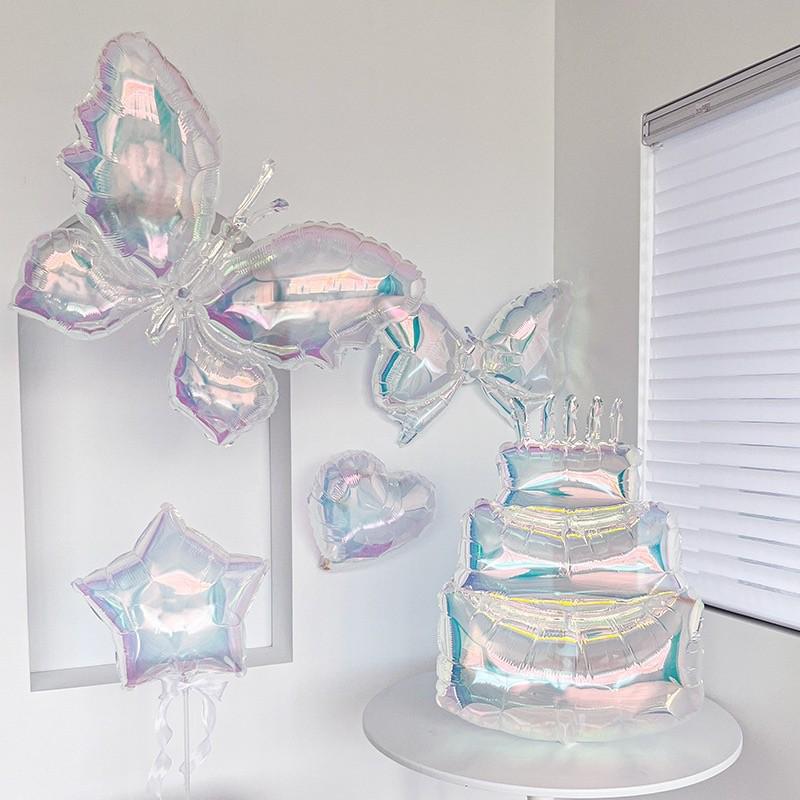Colorful Crystal Transparent 4D Star & Daisy Balloons for Ocean Birthday Party