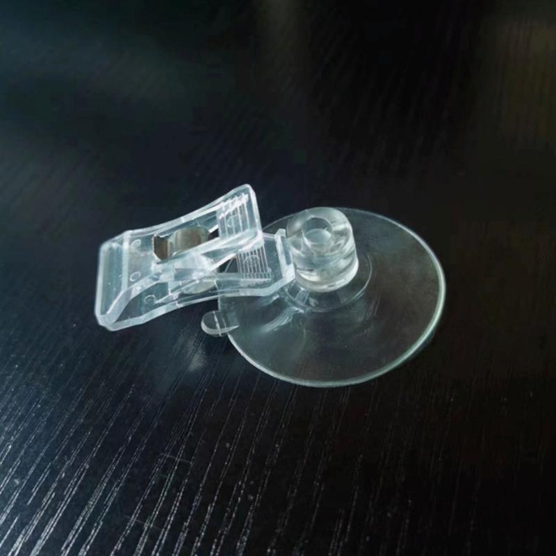 Multipurpose Pack of 8 Suction Cup Hooks with Clips for Home Bathroom Window Display Clear Designs Clip Holders
