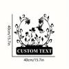 Personalized Metal Sign Floral Silhouette Wall Art Garden Gift