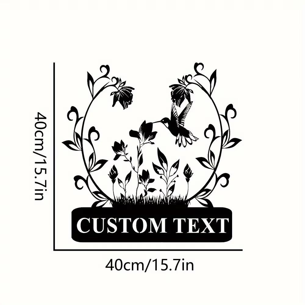 Personalized Metal Sign Floral Silhouette Wall Art Garden Gift