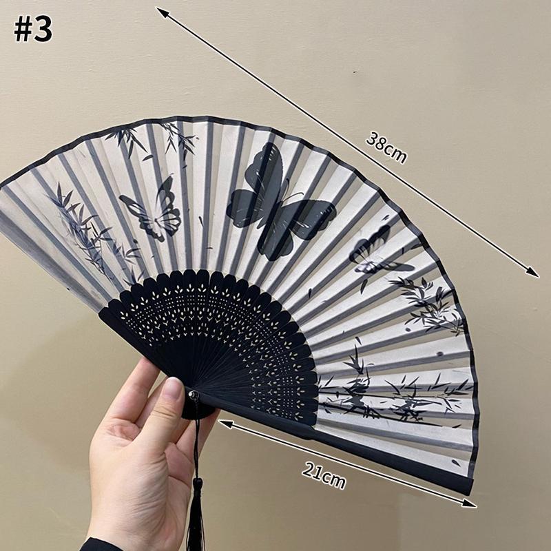 Decorative Sequin Fan Embroidery Fan Chinese Style Folding Fan Peacock Fans Sequin Dance Fan Hand Heldfan Performance Props