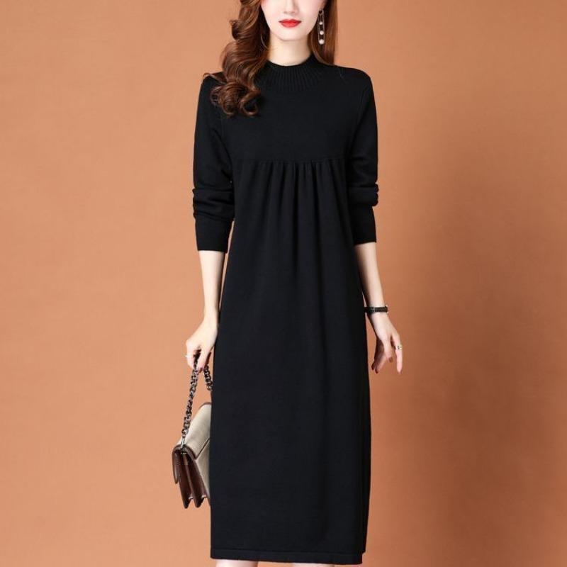 Πλεκτό Φόρεμα Γυναικείο Άνοιξη Φθινόπωρο Νέο Υψηλής Ποιότητας Φόρεμα Πουλόβερ Παλτό Εσωτερική Επένδυση Φούστα