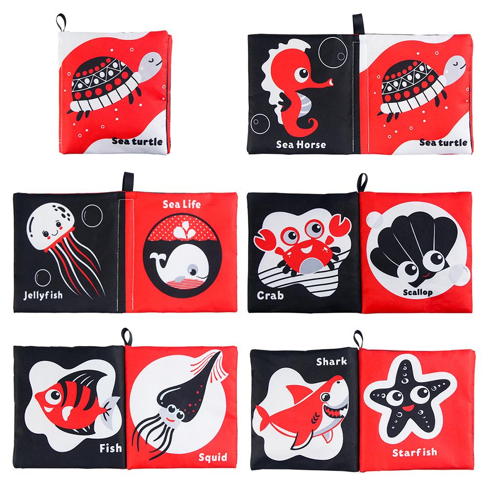 Baby Soft Cloth Books Baby Intelligence Development Learning Book with Teether Rustle Sound Cognition Educational Toys for Baby