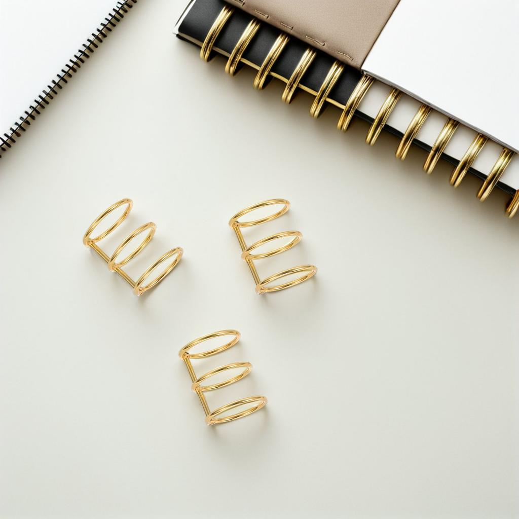 10Pcs Three Hole Binder Rings Large Metal Loose Leaf Book Binding Rings for Flash Card Clips Notebook Stationery