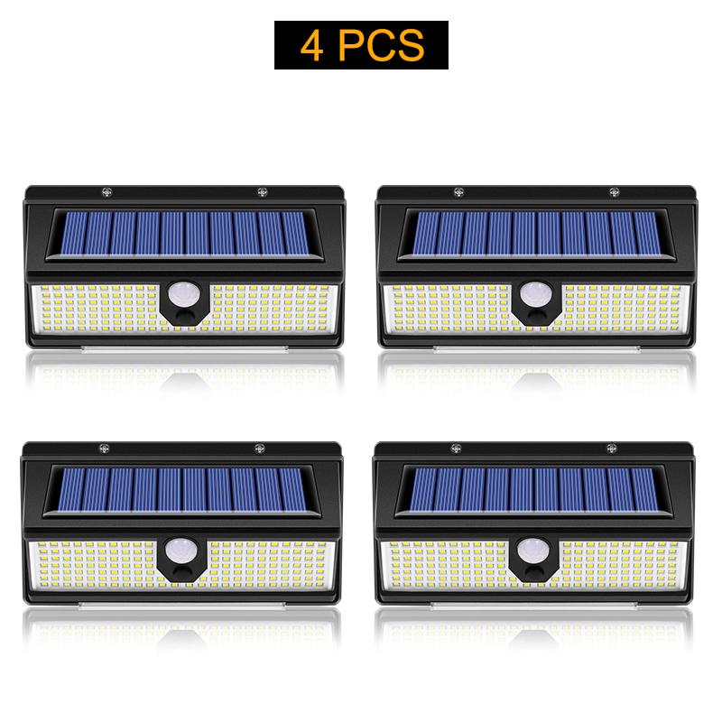 Solar Led Light Outdoor Garden Decoration 190led Lights With 4 Working Mode IP65 Waterproof Solar Motion Sensor Wall Lamps