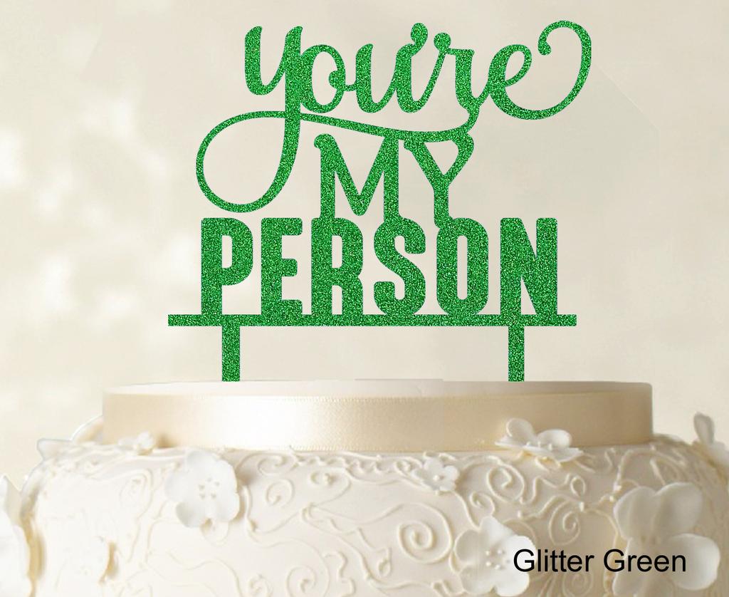 You're My Person "" Hochzeitstortenaufsatz, blauer Tortenaufsatz, Kuchendekoration, Option erhältlich, 15,2 - 17,8 cm