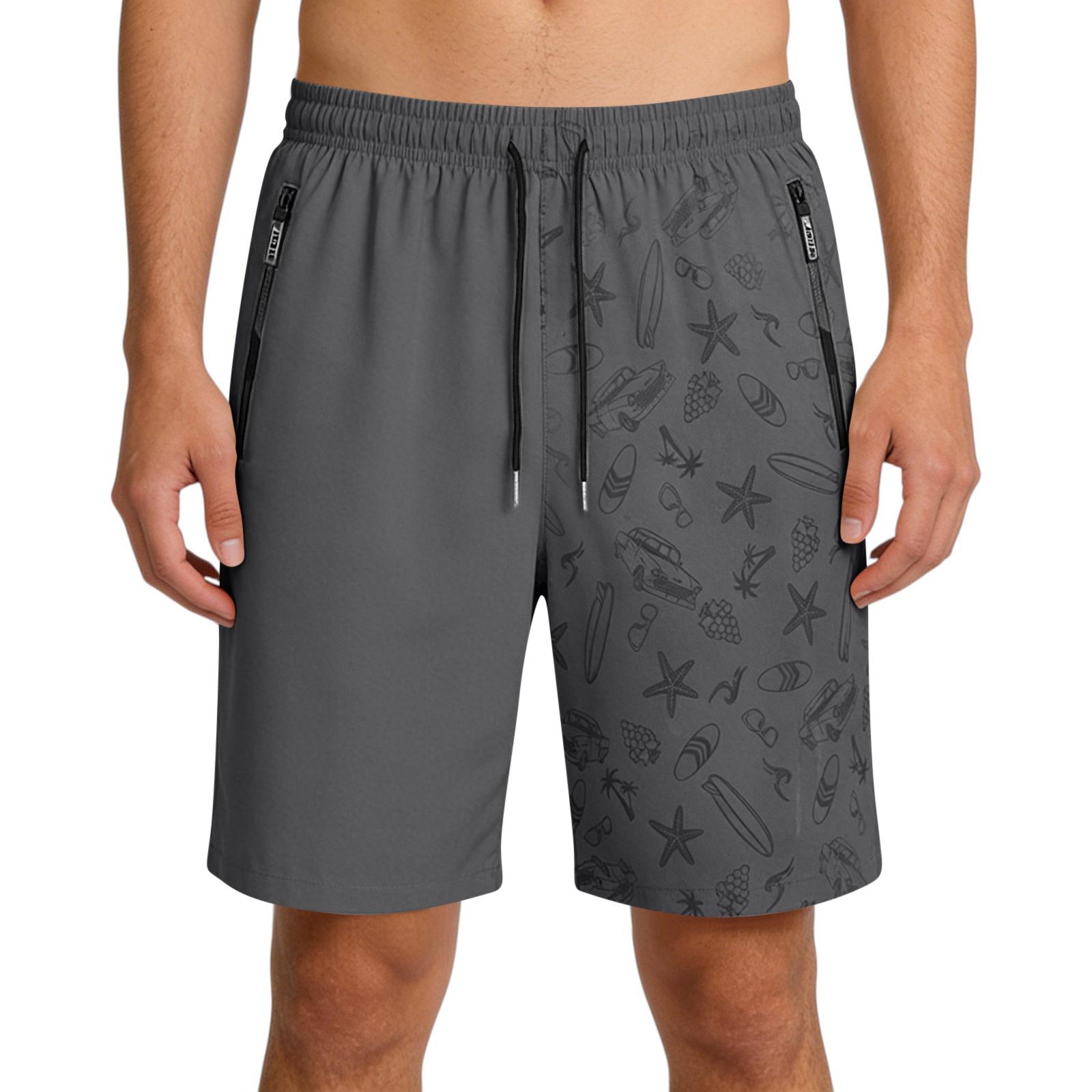 

Men Swim Trunks Quick Dry Board Shorts with Drawstring Elastic Waist and Zipper Pockets Surfing Print Design XXL