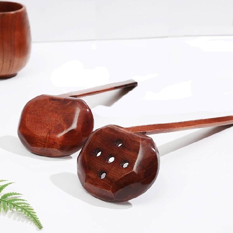 Noodles Soup Spoon Strainer Kitchen Ladles Soup Spoon Wood Serving Spoons Cooking Utensils with Long Straight Handle