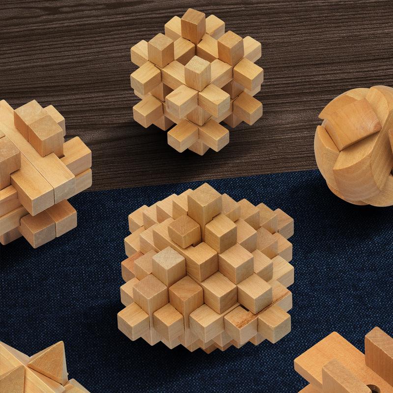 Kongming & Luban Lock Set: Challenging Wooden Puzzle Toys for Kids - Boost Intelligence & Creativity