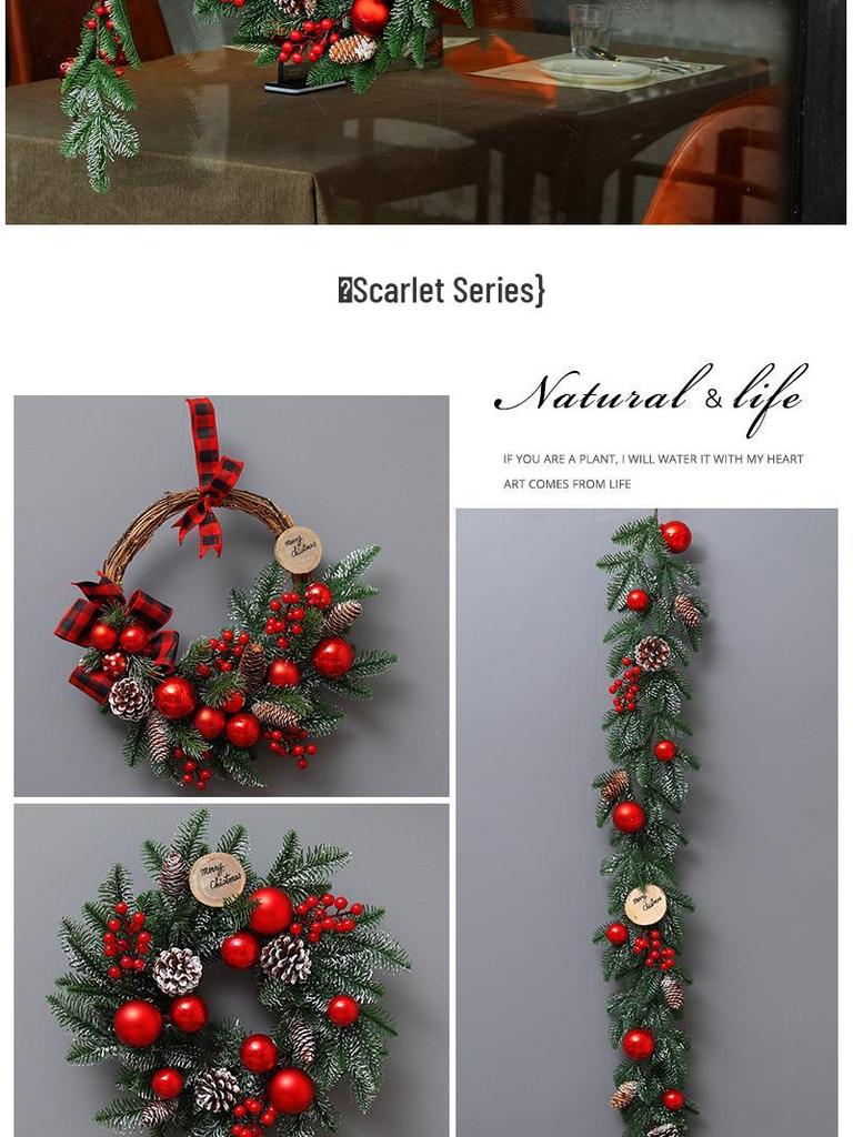 Slavnostní parohový dveřní a nástěnný věnec pro vánoční dekorace