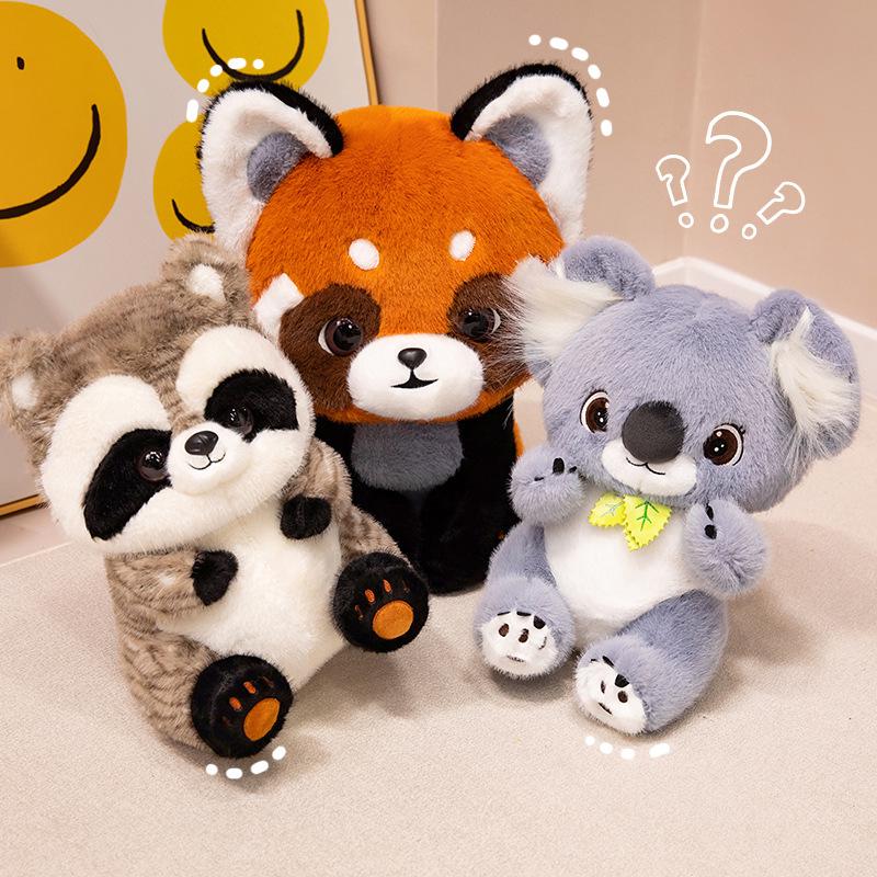 Zoo Trio: Raccoon, Red Panda & Koala Plush Set