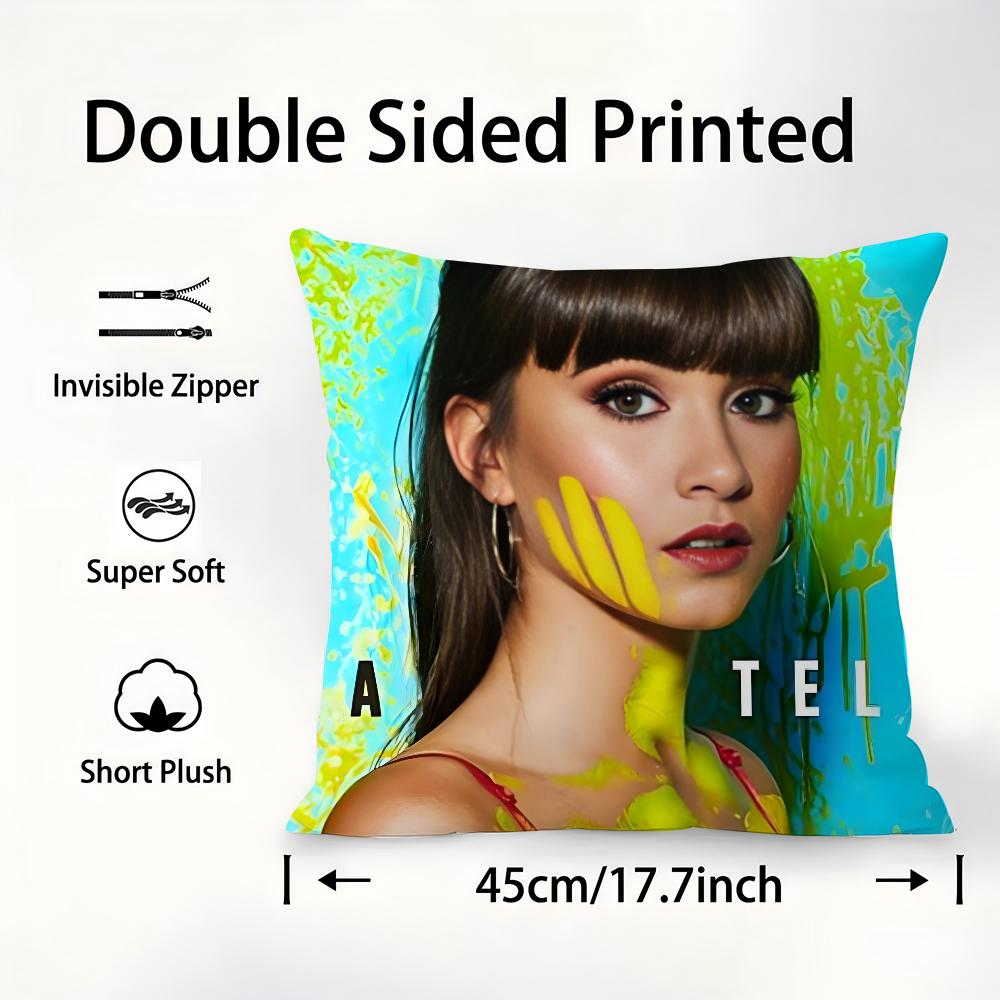 Singer A-Aitana O-Ocana Pillow Case Plush Fabric Soft Pillowcase Double Sided Print Sofa Cushion Cover Throw Pillow Cover