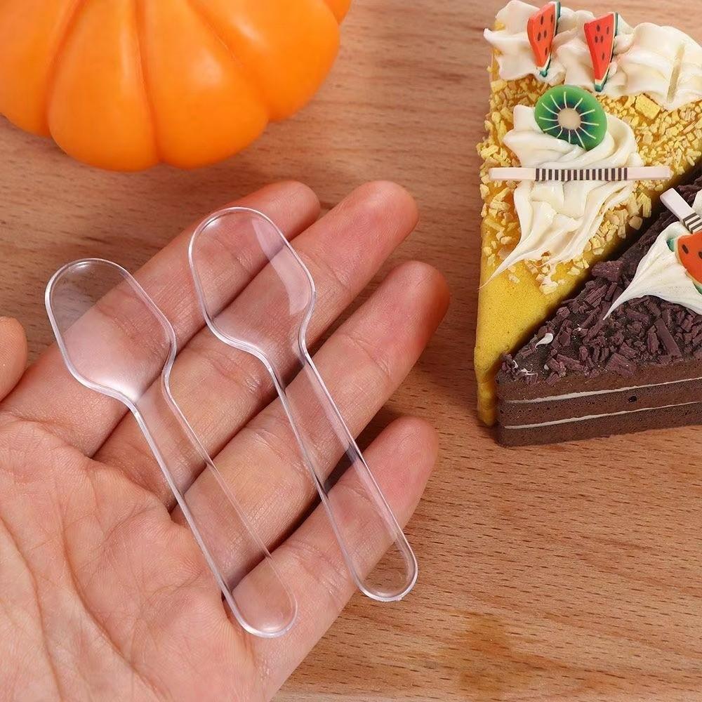 500 Stück Einweg-Plastiklöffel Klar Einweg-Verpackter Löffel Geburtstagsfeier