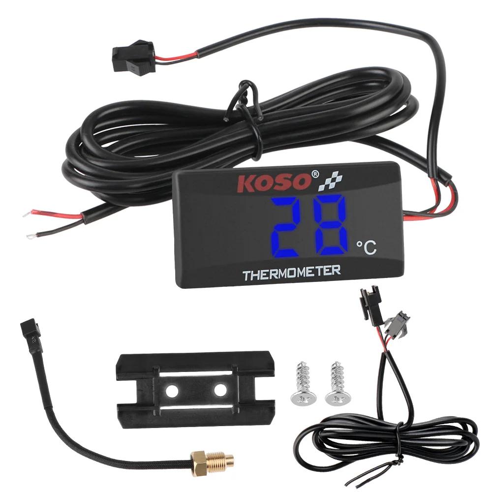 

Motorcycle Thermometer Water Tank Retrofit 0~120°C Monitor Red Blue Indicator Warning 12V Motorcycle Thermometer With Senso синій