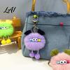 Cartoon Ball Keychain Plush Keychain Fluffy Pompom with Metal Clasp Girls Backpack Charms Backpacks Handbags Keys Decorative Pendant for Men