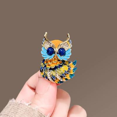 Emaille Eulen Broschen für Damen Reizende Cartoon Vogel Tier Brosche Anstecknadel Büro Party Schmuck Geschenk