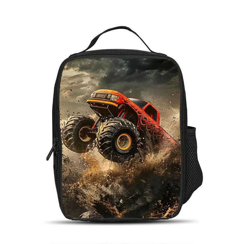 Monster Jam Ice Bag Large Capacity Practical Cartoon Print Best Companion for Male and Female Students School and Office Workers