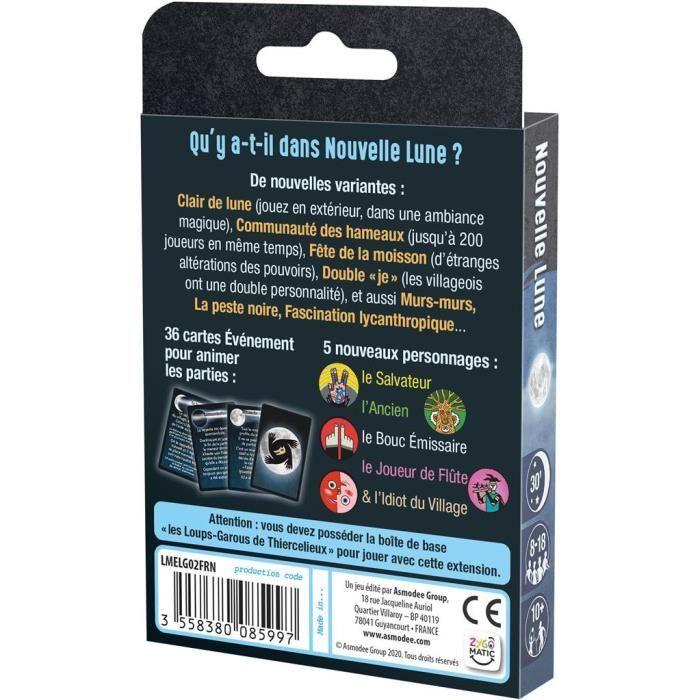Lot « loups garou de thiercelieux » + extension nouvelle lune + 1 décapsuleur blumie (jeu de base + nouvelle lune)