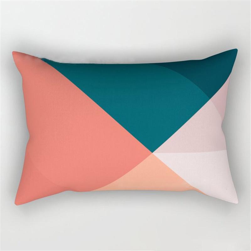 30x50cm Rainbow Geometric Polyester Pillow Cases Abstract Sunrise Mountain Patchwork Pillowcase Sofa Home Decor Cushion Cover