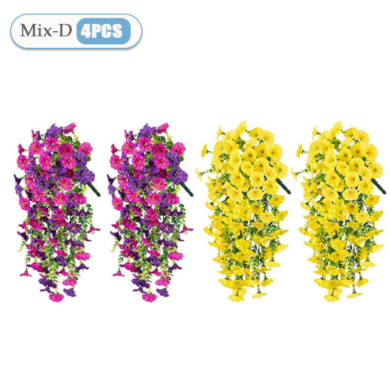 UV-Resistant Artificial Morning Glory Eucalyptus Hanging Decor Perfect for Home Garden Weddings Versatile Outdoor Holiday Decora