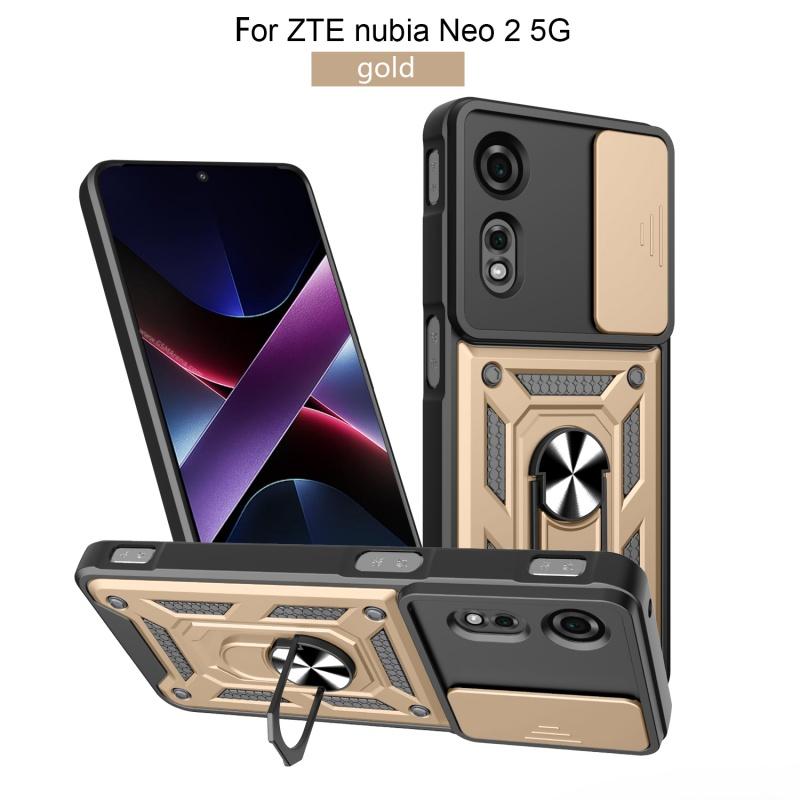 For ZTE Nubia Neo 2 5G Slide Lens Camera Protective Capa For ZTE NubiaNeo2 Neo2 5G Case Magnetic Ring Holder Armor Cover