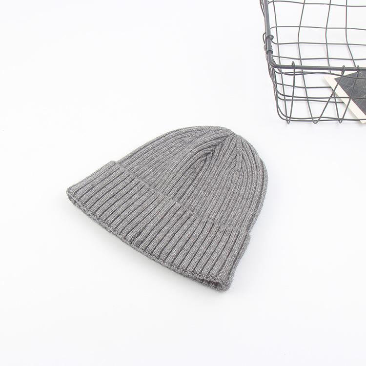 Knitted hat women's autumn and winter versatile straight tube light version pullover wool street tide solid color couple hat