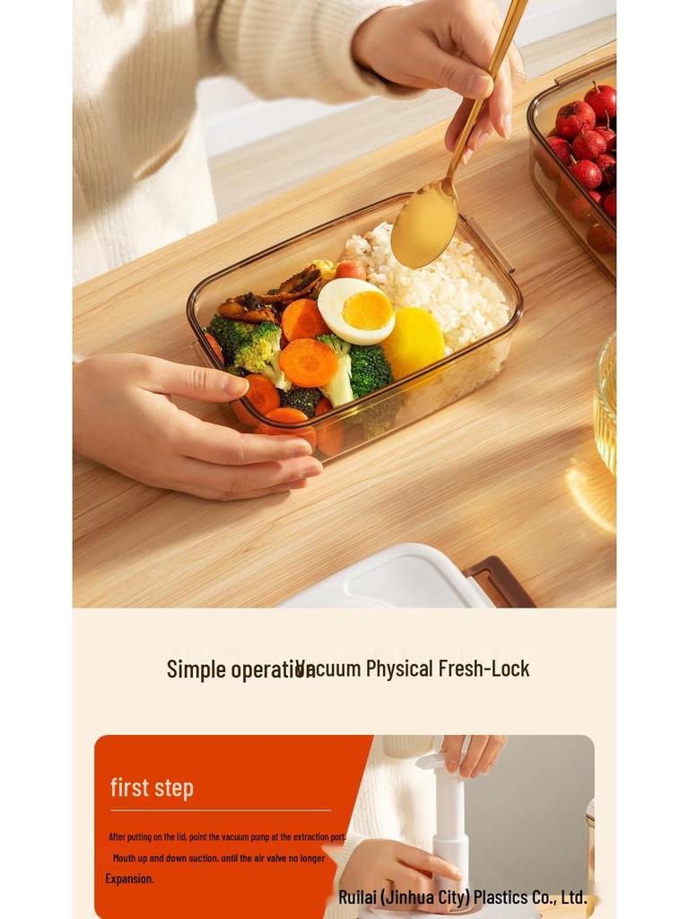 Food Grade Vacuum Sealing Storage Box with Manual Pump