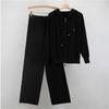 Autumn Winter Knitwear Set: Muslim Women's Wide-Leg Pants Two-Piece