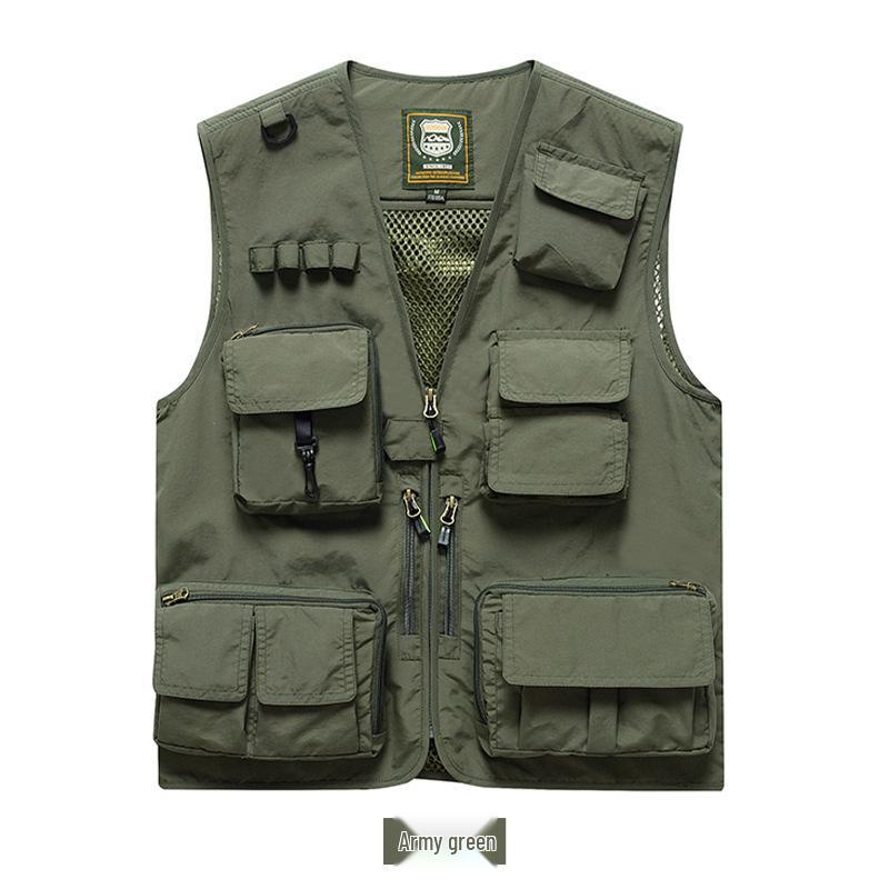 Customizable Multi-Pocket Photography Vest: Tactical Workwear for Directors, Reporters, and Media Professionals
