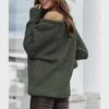 Off-Shoulder Sexy Round Neck Knit Pullover: Solid Color Casual Loose Plus Size Women's Sweater - Autumn/Winter Collection