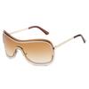 New high-end retro Millennium Spice Girls rimless one-piece sunglasses European and American future sunglasses