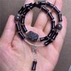 Natural Silver Yao Stone Flower Brand Bamboo Bracelet Fashionable Two Circles, Obsidian Bracelet Supports Identification