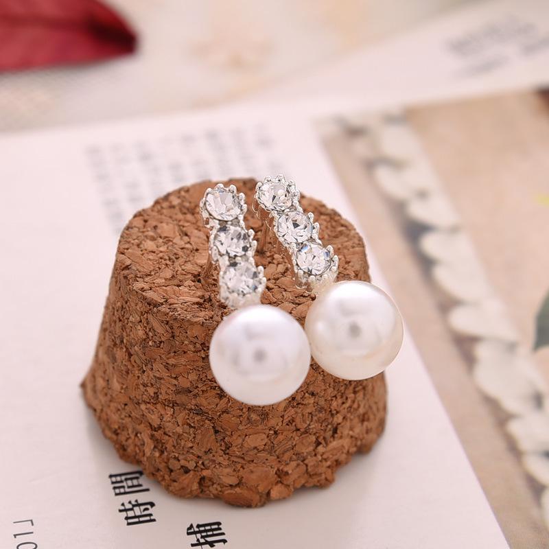 Brincos Simple Personality Simple High-end Imitation Pearl Earrings Women Jewelry Crystal Earrings
