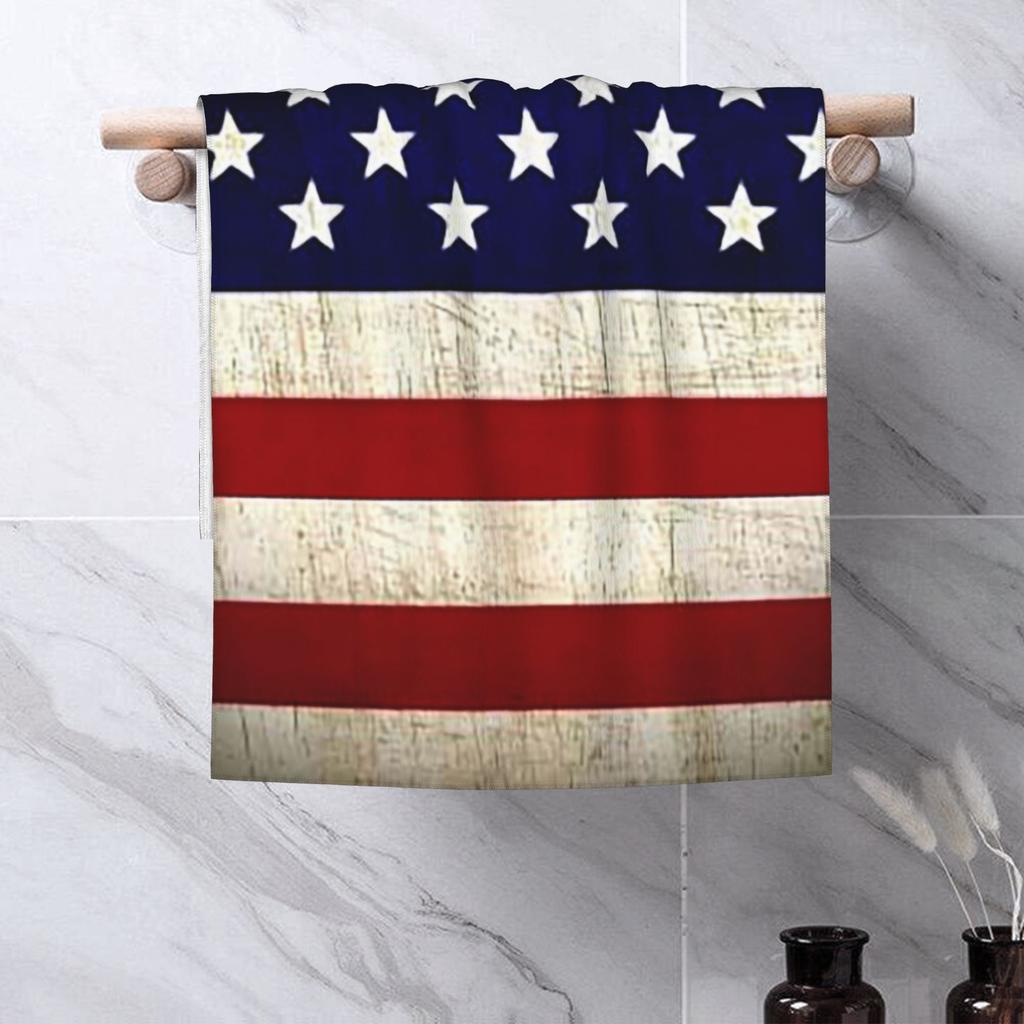 American USFlag Soft Face Towel Quick Dry Pool Bath Cotton Towels Breathable