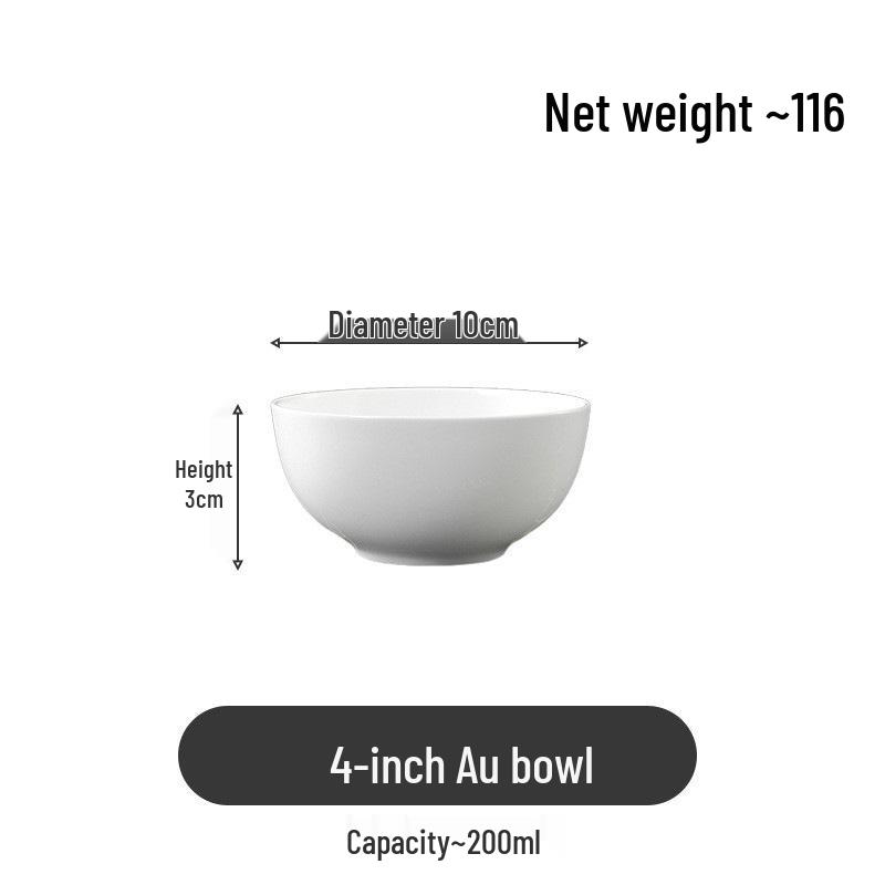 2025 New Style White Porcelain Bone China Bowl Set: Rice & Noodle Tableware