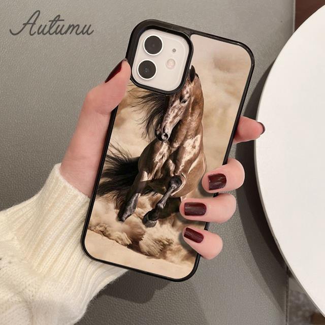 Beautiful Horses Sunset Phone Case for iPhone 11 12 13 14 Pro Max Mini XR XS SE 2020 7 8 Plus Samsung Galaxy S21 S22 Shell