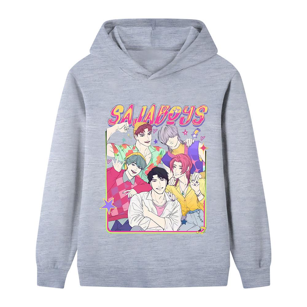 B1227 Kids Boys Girls Sajaboys Kpop Rumi Zoey Mira Print Long Sleeves Hoodie