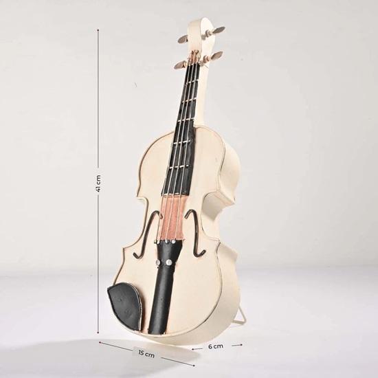 41 Cm White Viola Violin Model Decorative Musical Instrument Replica for Home Decor, Perfect Gift for Music Lovers, Teachers, and Students
