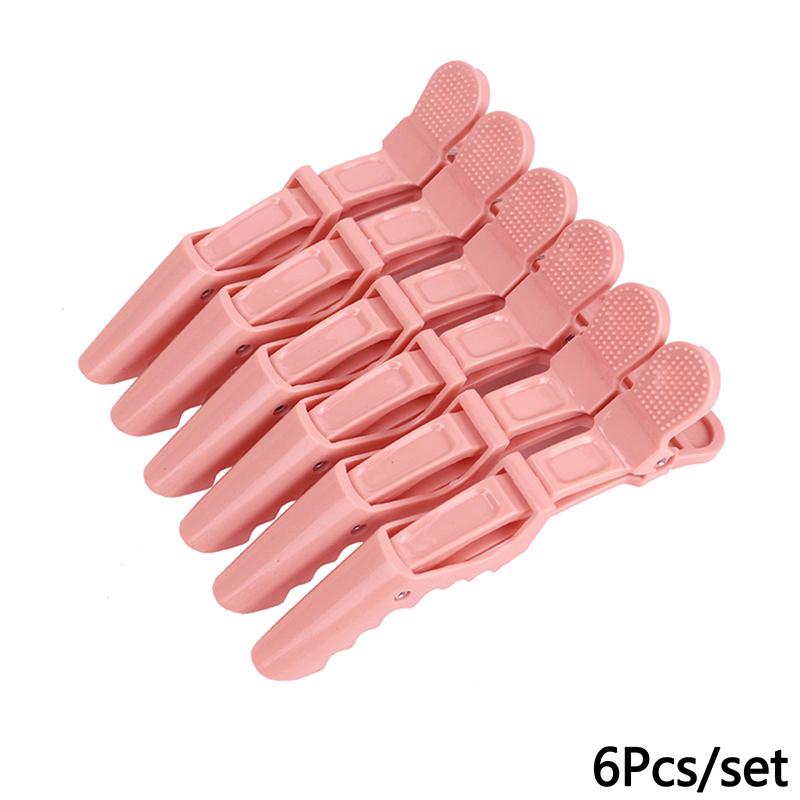 

6 шт. Пластиковые зажимы-аллигаторы для волос, Парикмахерские зажимы, Заколка-краб для волос, Профессиональный парикмахер, Парикмахерские заколки для укладки, Аксессуары для волос темно-розовый