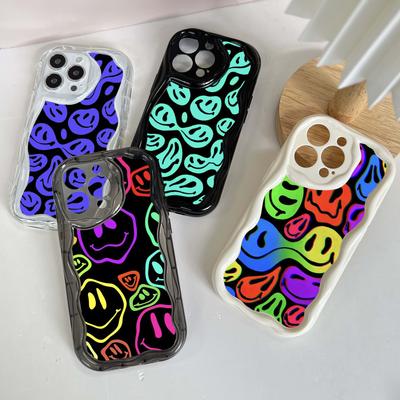 Ae88 Piękne etui ochronne Smiley Art na telefony Apple iPhone 16 15 14 13 Pro Max 11 12 mini XR 7 8 6s Plus XS Max SE Wave TPU tylna obudowa
